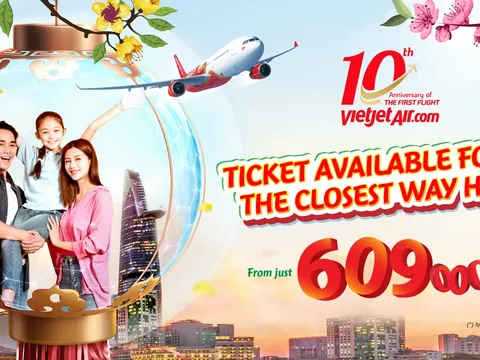 Vietjet mở bán trăm ngàn vé Tết 2022 giá chỉ từ 609.000 đồng