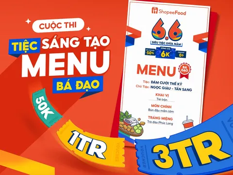 ShopeeFood chiêu đãi món ngon chỉ từ 6.000 đồng, thỏa sức tiệc tùng tại nhà