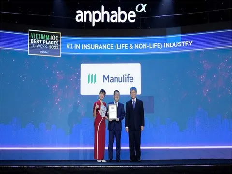 Manulife Việt Nam đạt giải thưởng 'Top 100 Nơi làm việc tốt nhất'