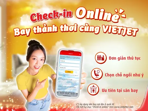 Mùa cao điểm hè, check-in online nhanh chóng, Vietjet thôi!