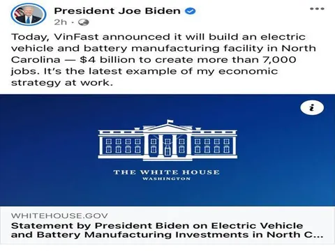 Vì sao Tổng thống Mỹ 'đăng tus' về VinFast?