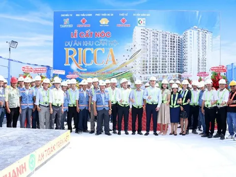 Dự án Ricca quận 9 cất nóc vượt tiến độ chỉ sau một năm thi công